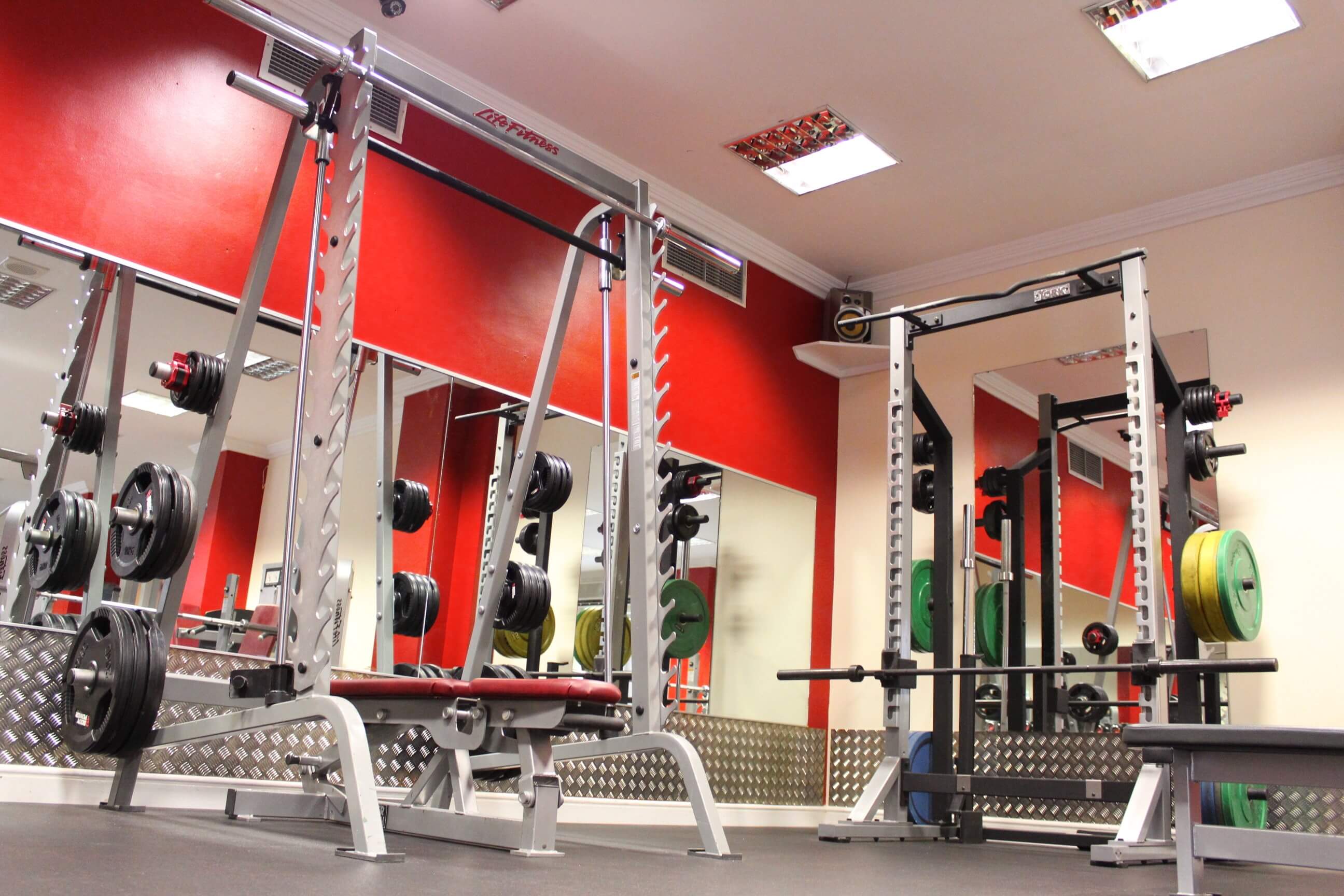 Picture of olympic bench press Smith Machine and squat rack with pull up bar